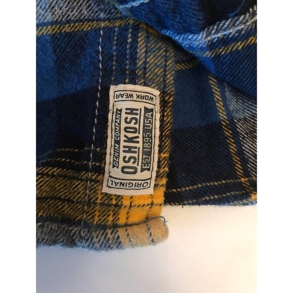 Oshkosh flannel long sleeve button up shirt boys size 4 / 5 - Picture 4 of 7
